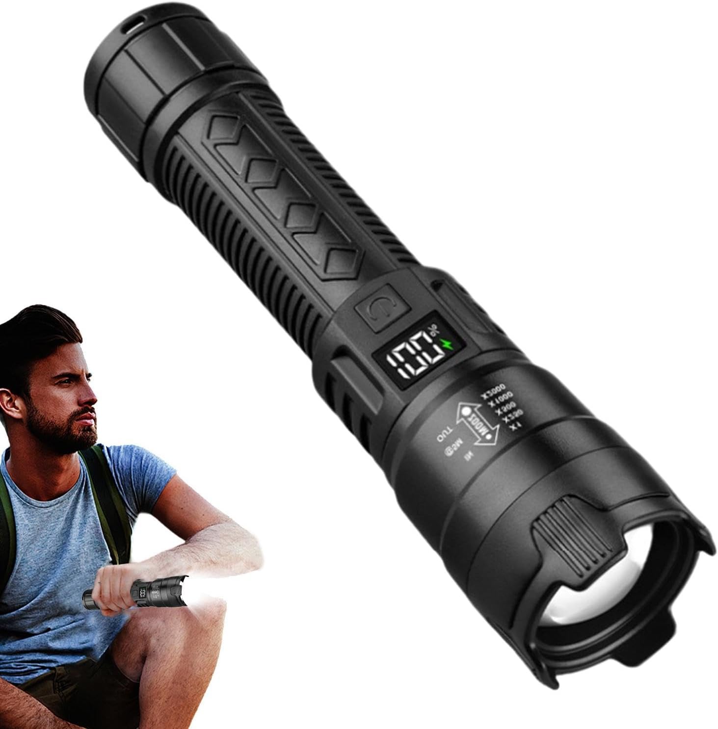Outdoor Sport Lights - ไฟฉาย LED ยุทธวิธี 2000LM ชาร์จผ่าน USB