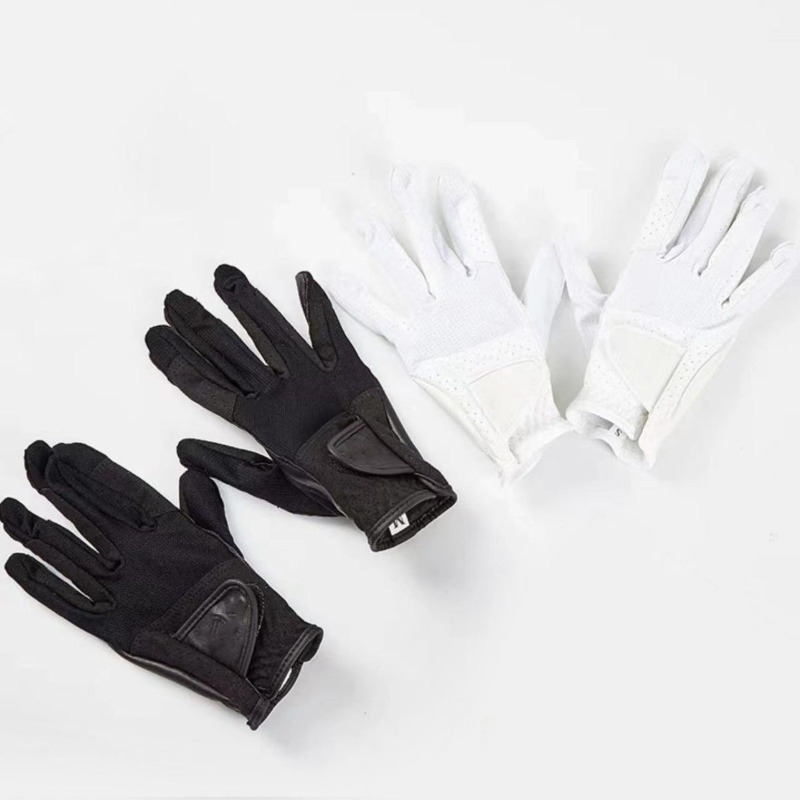 Horse Riding Glove - ถุงมือขี่ม้าซิลิโคนระบายอากาศสำหรับฤดูร้อน สีดำ กันลื่น ทนทานต่อการสึกหรอ สำหรับผู้หญิง ผู้ชาย