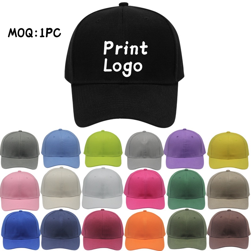 Outdoor Sport Hat - หมวกเบสบอลพิมพ์โลโก้ตามสั่ง สำหรับผู้ชายและผู้หญิง สีพื้น อะคริลิค หมวกกีฬา หมวกฮิปฮอปลำลองกลางแจ้ง