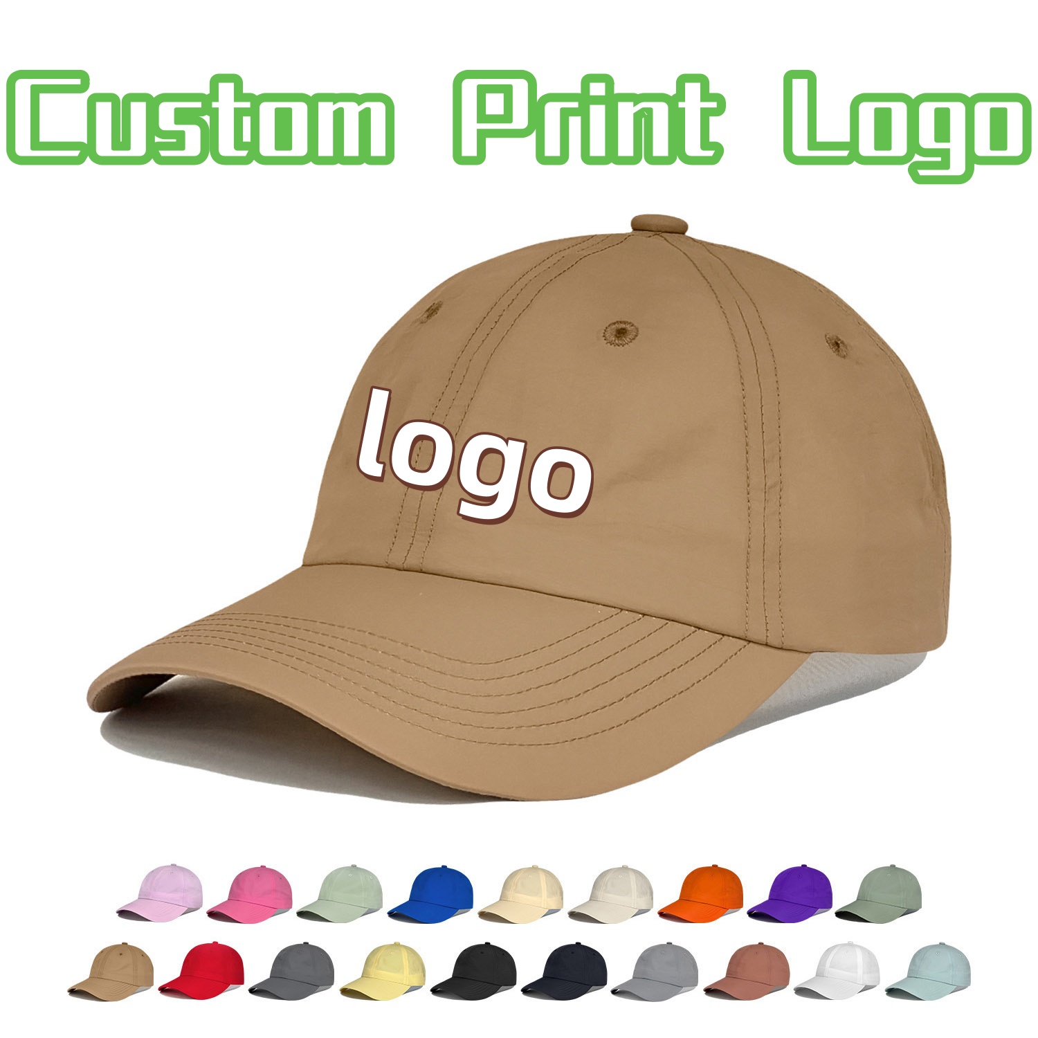 Outdoor Sport Hat - หมวกเบสบอลกีฬากลางแจ้งพิมพ์โลโก้ตามสั่งสำหรับผู้ชายและผู้หญิง แห้งเร็ว กันแดด สีพื้น ผ้าเนื้อนุ่ม ปีกหมวกทรงปากเป็ด