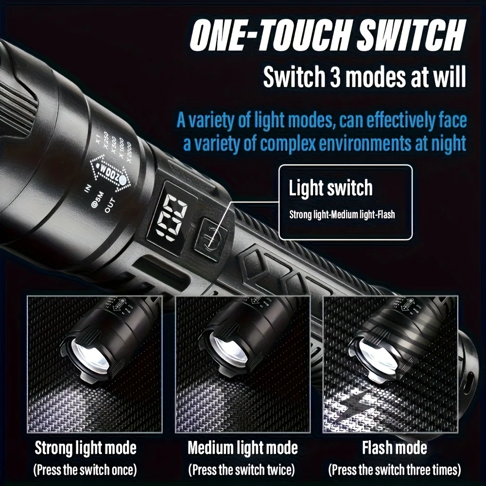 ไฟฉาย LED ยุทธวิธี 2000LM ชาร์ - Outdoor Sport Lights บทวิจารณ์และราคา