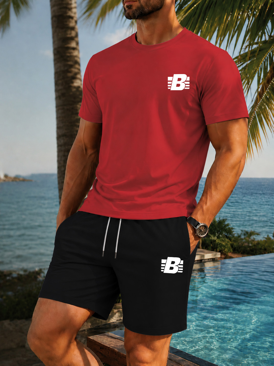 ชุดกีฬาลำลองผู้ชาย 2 ชิ้น เสื้ - Outdoor Sport Leisure บทวิจารณ์และราคา